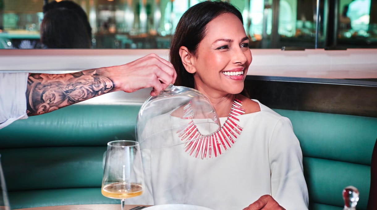 Guest enjoying a meal at Test Kitchen